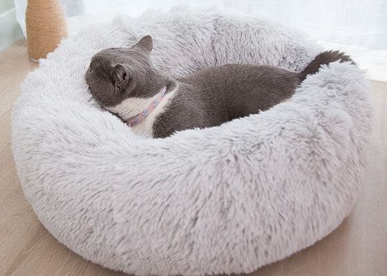 Собаки котов донута теплого плюша мягкие кладут кровать в постель собаки меха Faux утихомиривая