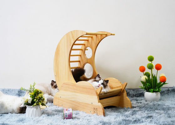 Дом на дереве кровати кота кондо любимца дома Scratcher кота Hallupets деревянный
