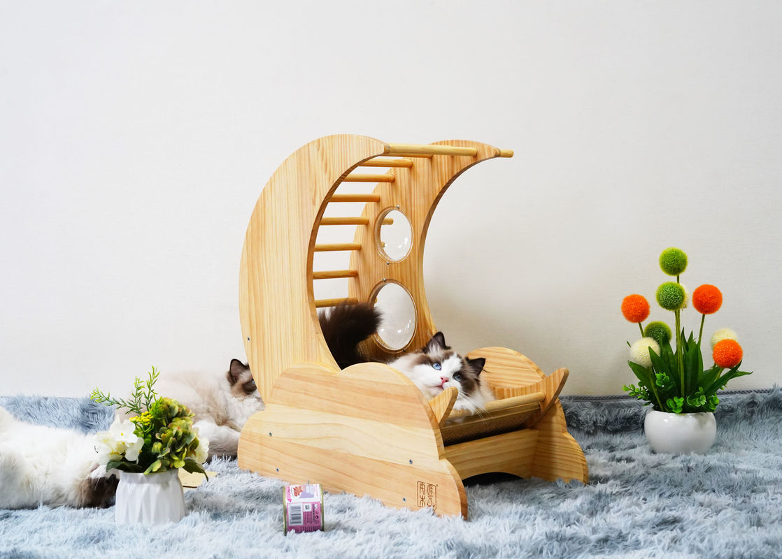 Дом на дереве кровати кота кондо любимца дома Scratcher кота Hallupets деревянный