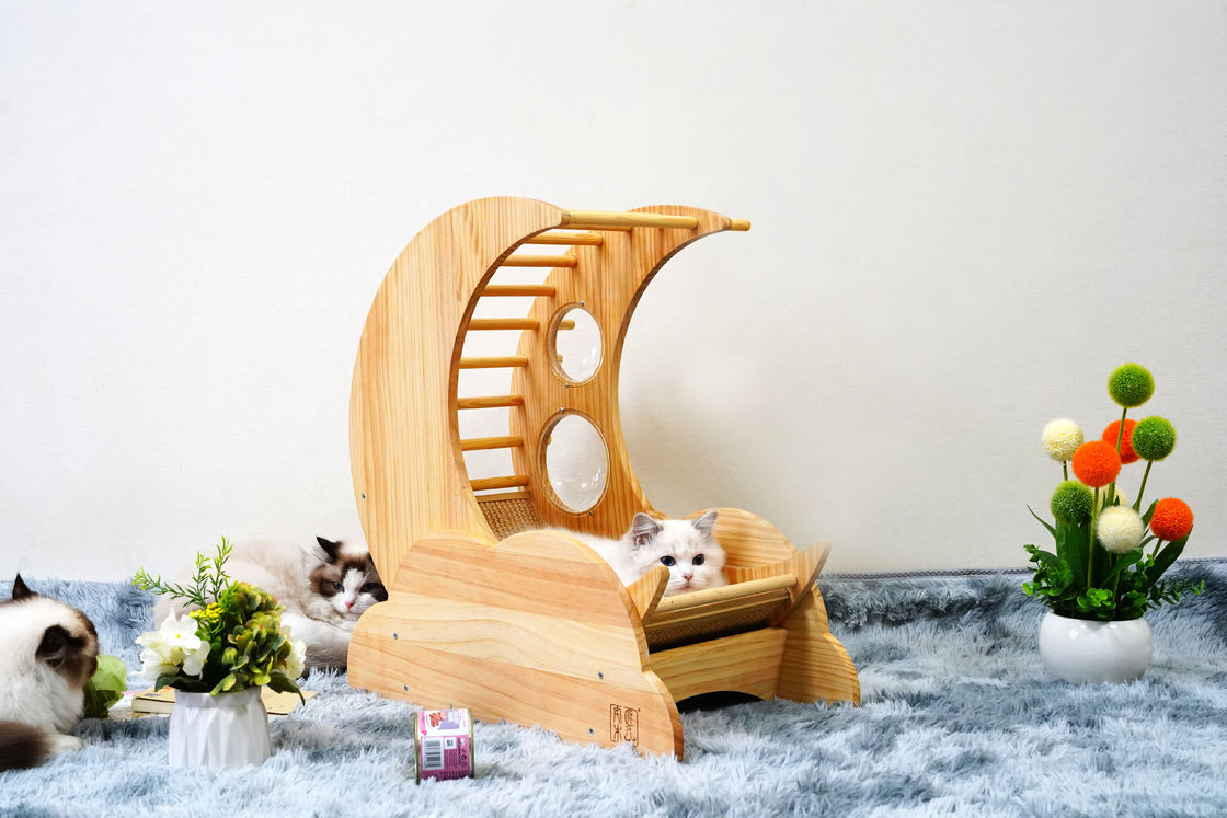 Дом на дереве кровати кота кондо любимца дома Scratcher кота Hallupets деревянный