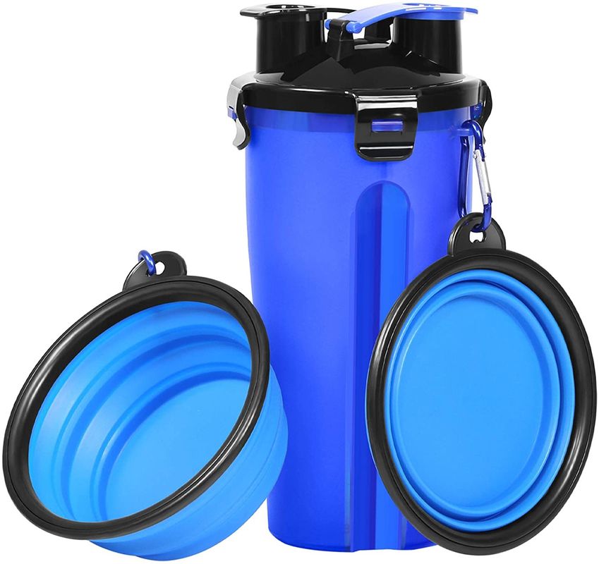 вода собаки 350ml и бутылка Hallupets еды со складными портативными шарами