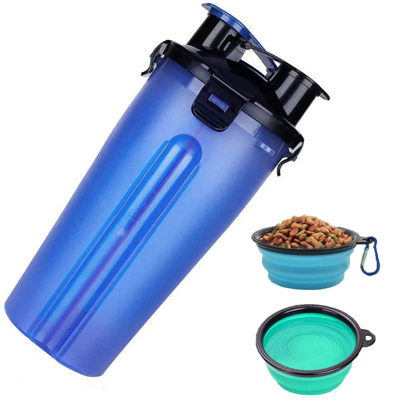 вода собаки 350ml и бутылка Hallupets еды со складными портативными шарами