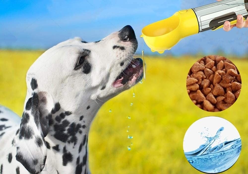 Mutifunctional 4 в 1 портативной бутылке с водой 300ML щенка для идти и перемещения