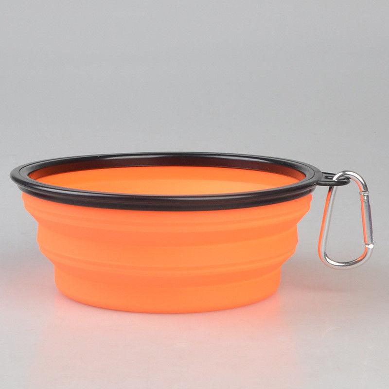 портативные складные блюда корма для домашних животных шара собаки 16oz с Carabiner для путешествовать идя шар собаки
